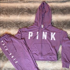 lavender two piece zip up pajama/casual set